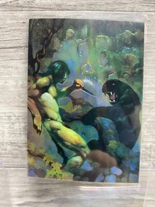 Tarjeta Best of Frazetta 1996 totalmente cromada de Comic Images 23 Black Panther - Imagen 1 de 2