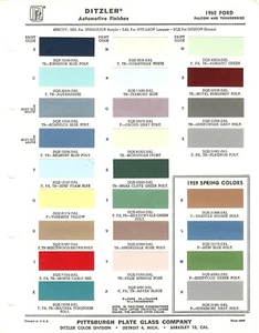 1960 FORD FAIRLANE FALCON GALAXIE THUNDERBIRD SKYLINER RANCHERO PAINT CHIPS PPG - Bild 1 von 1