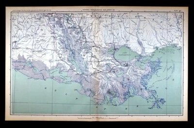 Mapa de la Guerra Civil Louisiana Mississippi Delta Nueva Orleans Baton Rogue Port Hudson LA Foto 1 de 4