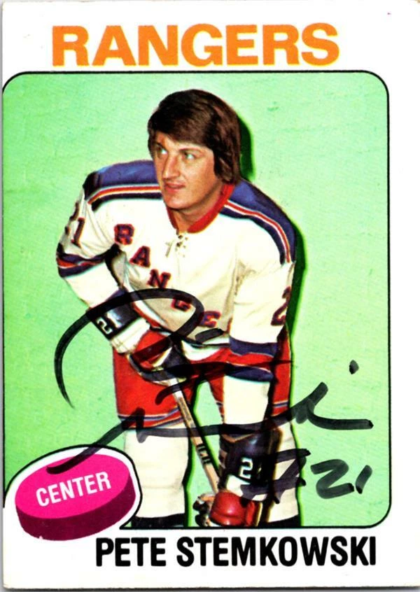 Pete Stemkowski autographed Hockey Card (New York Rangers, SC) 1975 Topps #303 - Image 1 of 1