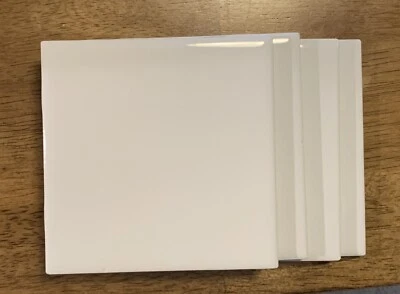 4.25 x 4.25 White Semi-Gloss Ceramic Bullnose Transition Wall Tile Trim 4 pc - Image 1 of 3