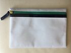 Estee Lauder  Pouch Cosmetic Bag White Green Canvas Flat New 