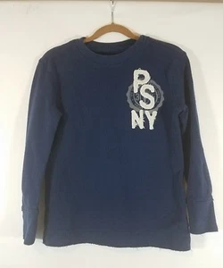 P.S. From Aeropostle Boys Long Sleeve Thermal Blue Shirt Size 5 - Picture 1 of 6