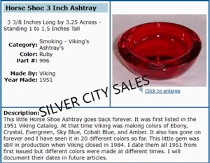 Viking Glass 1951-1984 Ruby Red 3 3/8" Single Rest Horse Shoe Round Ashtray #996 - Picture 1 of 12