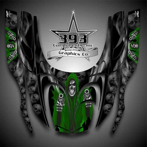 Arctic Cat ZR 600, 500, 800 Mountain Cat 00-06 Graphics Decal Wrap Reaper Green - Picture 1 of 1