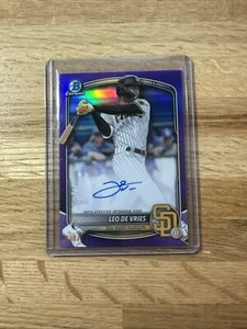 Bowman Chrome #CPA-LD 2025 Leo De Vries refractor púrpura automático/250 SD Padres - Imagen 1 de 8
