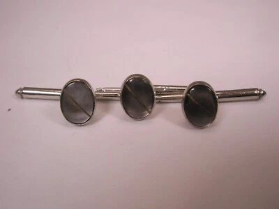 Camisa de esmoquin formal vintage madreperla ovalada gris de 3/8" tachuelas de novio c302 Foto 1 de 4