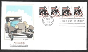 #2905 (10c) Bulk Rate -Antique Auto- Fleetwood FDC Coil Strip (4) - Picture 1 of 2