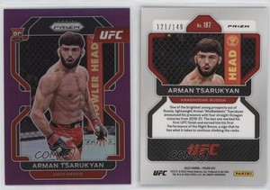 2022 Panini Prizm UFC Purple Prizm /149 Arman Tsarukyan #187 Rookie RC