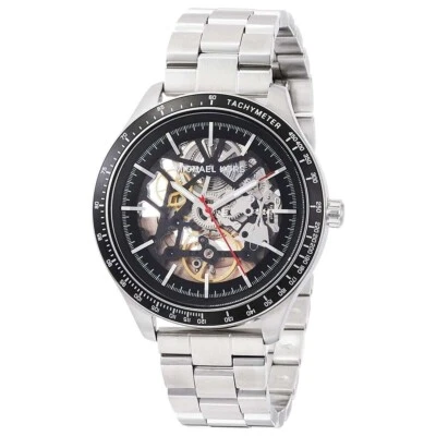 Nuovo Michael Kors Halo S/Acciaio Scheletro Quadrante Automatico Uomo Orologio - Immagine 1 di 4