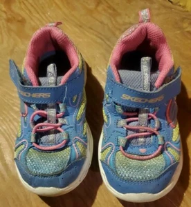 Skechers Toddler Girl multi colored sparkling Sneakers, Size US 9, GUC - Picture 1 of 6