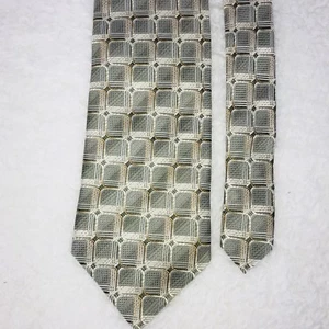 Seta Zone Men's 100% Silk Necktie Hand Made Multi-Color Geometric Pattern - Picture 1 of 4