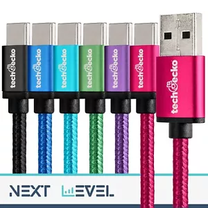 USB A to Type C Fast Charger USB C Cable 3A For Samsung Mobile Phone Lead Lot Pk - Picture 1 of 50