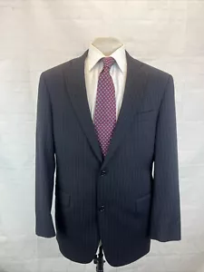 Hart Schaffner Marx Men's Dark Gray Striped Suit 42R 34X28 $1,295 - Picture 1 of 12