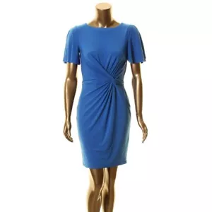 LAUREN RALPH LAUREN NEW Women's Knotted Flutter Sleeve Sheath Dress 4 TEDO - Picture 1 of 2