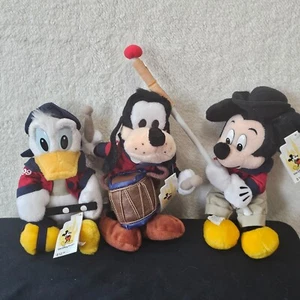 Disney Store Spirit of '76 Mickey Goofy Donald Bean bag Plush Fife & Drum NWT - Picture 1 of 6