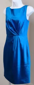 Vestido CALLULA LILLIBELLE NUEVO CON ETIQUETAS Para mujeres Azul Vivo Seda Satén Sin Mangas Vaina Talla 4 - Imagen 1 de 6