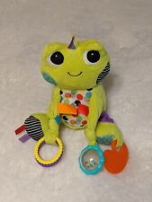 BRIGHT STARTS GREEN FROG BABY ACTIVITY SENSORY TEETHER RATTLE SOFT PLUSH TOY 8" 