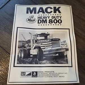 Vintage Mack Truck Plastic Model Kit Instructions For Mack Heavy Duty DM 800 - Picture 1 of 2