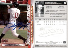 Dave Krynzel Signed 2002 Choice California-Carolina League All-Stars #41 Card