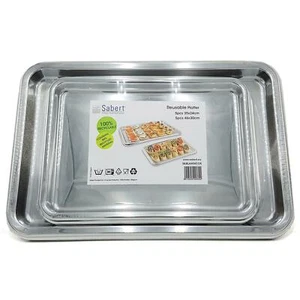 Sabert Rectangular Mix Reusable Recyclable Party Serving Platters Pack 10 Trays - Picture 1 of 2