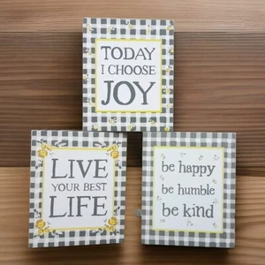 Primitives By Kathy Box Sign Set Of 3 Farmhouse Decor - Picture 1 of 7