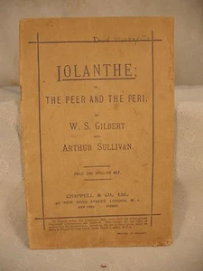antique old play book IOLANTHE by W.S.GILBERT & ARTHUR SULLIVAN  cast signatures - Picture 1 of 5