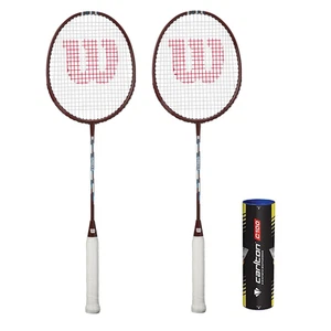 Juego doble de raquetas de bádminton Wilson Strike y lanzaderas - Imagen 1 de 3