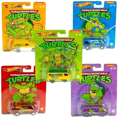 Hot Wheels 2022 Premium Pop Culture Teenage Mutant Turtles Juego de 5 Foto 1 de 4