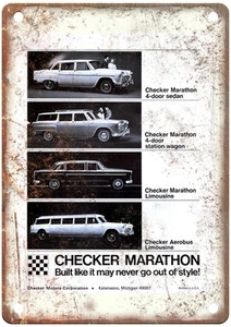 1969 Checker Vintage Auto Ad Retro Look Metal Sign AN3371 - Picture 1 of 2