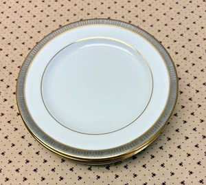 VTG BERNARDAUD LIMOGES BREAD PLATES (SET OF 4) MADISON GOLD 6-5/8" - Picture 1 of 4