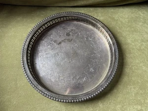 Vintage Webster Wilcox #7571G versilbertes rundes Serviertablett Brandon Hall - Bild 1 von 7