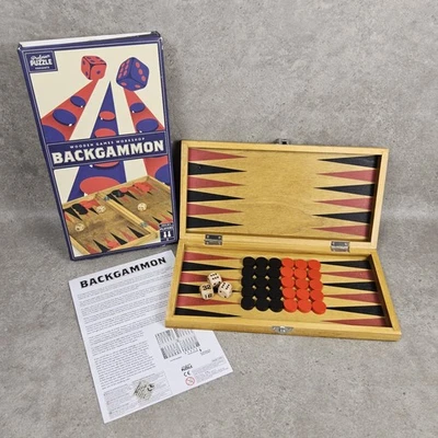 professor puzzle wooden backgammon board game set complete - Image 1 of 4
