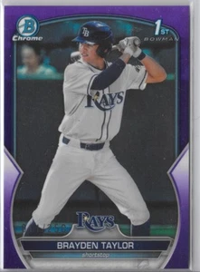 2023 Bowman Draft 1st - Chrome Brayden Taylor #BDC-60 Purple Refractor /250 - Picture 1 of 3