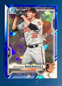 Grayson Rodriguez 2021 BOWMAN CHROME SAPPHIRE #BCP-118 RC Refractor Orioles - Picture 1 of 2