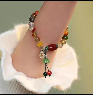 Pulseiras de miçangas femininas masculinas estilo étnico pulseira de lótus  - Imagem 1 de 4