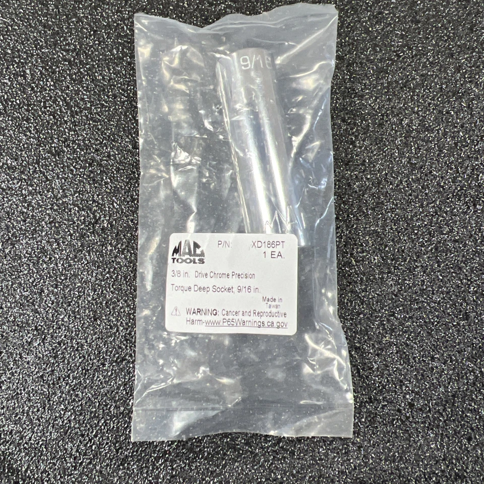 Mac Tools 3/8 Drive 9/16 Chrome Deepwell Pt Socket Xd186pt - Image 1 of 2