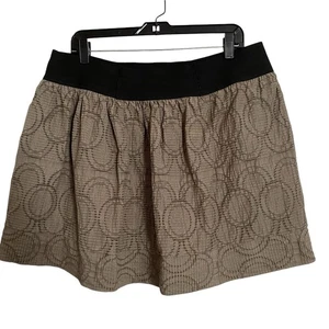 Minifalda Simply Vera Vera Wang para mujer talla XL 16 18 tostada bordada elástica - Imagen 1 de 5