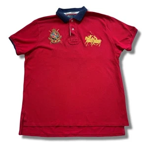 Polo Ralph Lauren Vintage Big Pony Red Number 2 Polo Shirt - Men’s Size UK XL - Afbeelding 1 van 9