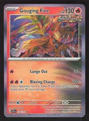 Gouging Fire 038/191 Rare Pokemon SV08: Surging Sparks - Image 1 of 2