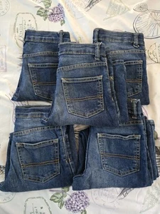 OSHKOSH B'GOSH CLASSIC SLIM KIDS BLUE JEANS ADJUSTABLE WAIST SIZE 7S-7A LOT OF 5 - Picture 1 of 24