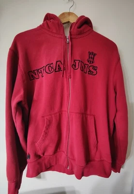 Nautica Jeans Embroidered Y2K Full Zip Hoodie Men's Large Oversized Maroon  - Image 1 of 4
