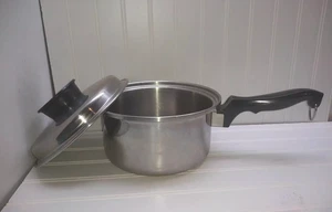 Townecraft Chef's Ware 3 Qt Saucepan Multi-Core T-304 Surgical Stainless Pot Lid - Picture 1 of 8