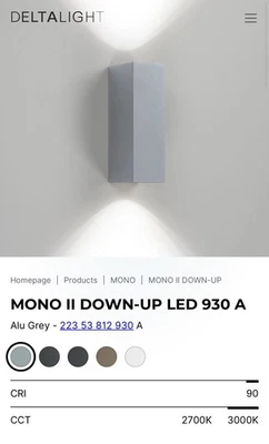 Deltalight Mono Abajo Arriba 2x Luces Spot Light Hogar IP54 12 Voltios Plateado Nuevo En Caja Foto 1 de 4