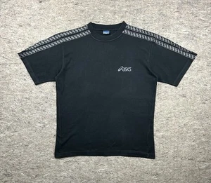 Vintage Asics Black T - Shirt Print Logo Medium - Picture 1 of 5