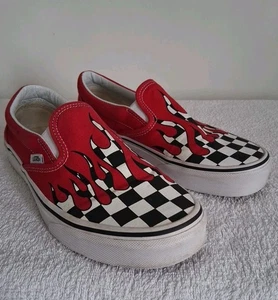 vans checkerboard Flames Uk Size 6 - Picture 1 of 8