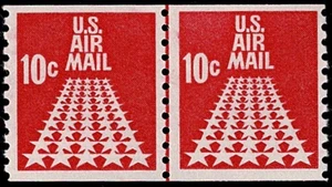 US Airmail Stamps Scott #C73 Coil Line Pair VF MNH - Picture 1 of 2