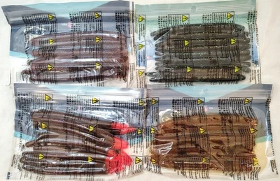 GARY YAMAMOTO CUSTOM BAITS Gary Yamamoto Senko Bass Fishing Worms 5" Yamasenko 4 Pack Lot - Nice Colors!