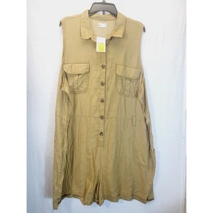 SO Womens Romper Jumpsuit 3x Tan Surplus Plus Size Outdoor One Piece - Picture 1 of 8