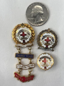 Sunday School Cross & Crown Pins Christian Methodist Episcopal Attendance VTG - Picture 1 of 9